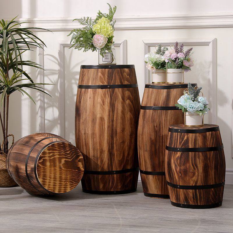 橡木桶酒桶木桶装饰实木红酒桶啤酒桶酒庄婚庆装饰摆件木制原木色