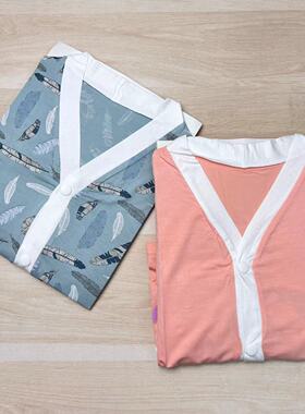 B61冰丝对开七分套家居服0898 110-140 偏小半码