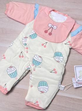 A71今冬款纯棉新生儿加棉蝴蝶衣连体衣 59码66码0879