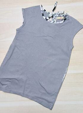 B25英格长款短袖上衣针织衫 夏款纯棉无袖裙子 82448D 100-140