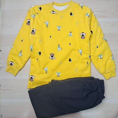 B05小袋鼠南极棉圆领套装大童加棉家居服男童5173  150-170