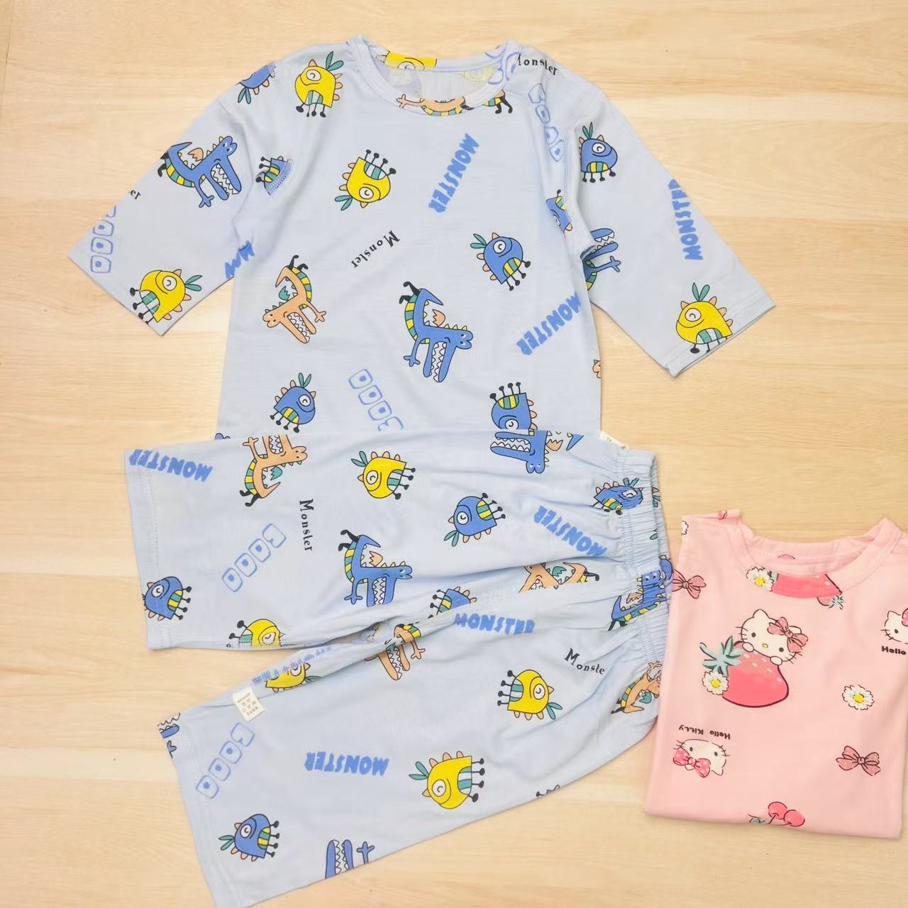 b212夏季纯棉空调服套装  003七分袖套装 偏色了 赔钱清