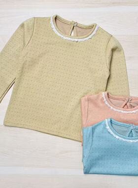 B66金翅花边T恤女宝打底上衣 5049  73-90