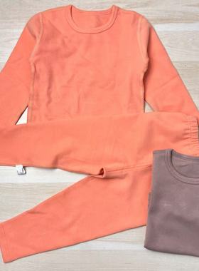 洹彩男女童300克加厚舒绒秋衣秋裤套装 95棉加5氨纶  0955