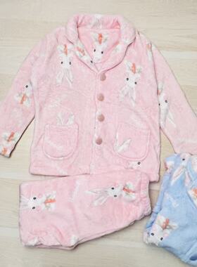 A01福利小袋鼠希瑞珊瑚绒家居服套装秋冬睡衣110-180
