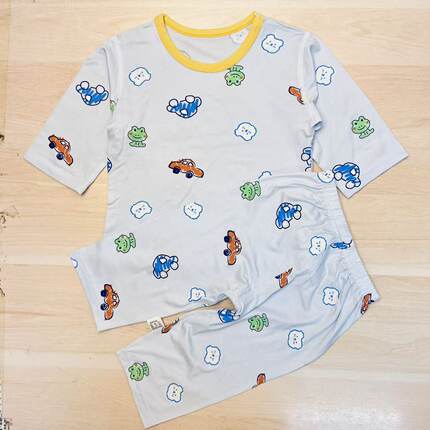 A81夏季天丝空调服套装莱赛尔薄款七分袖套装90-160