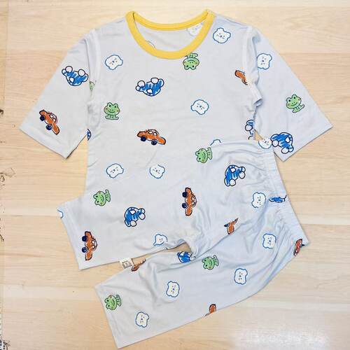 A81夏季天丝空调服套装莱赛尔薄款七分袖套装90-160