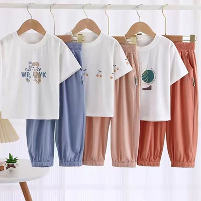 B62夏季空调服套装莫代尔家居服薄款套装8808  100-130