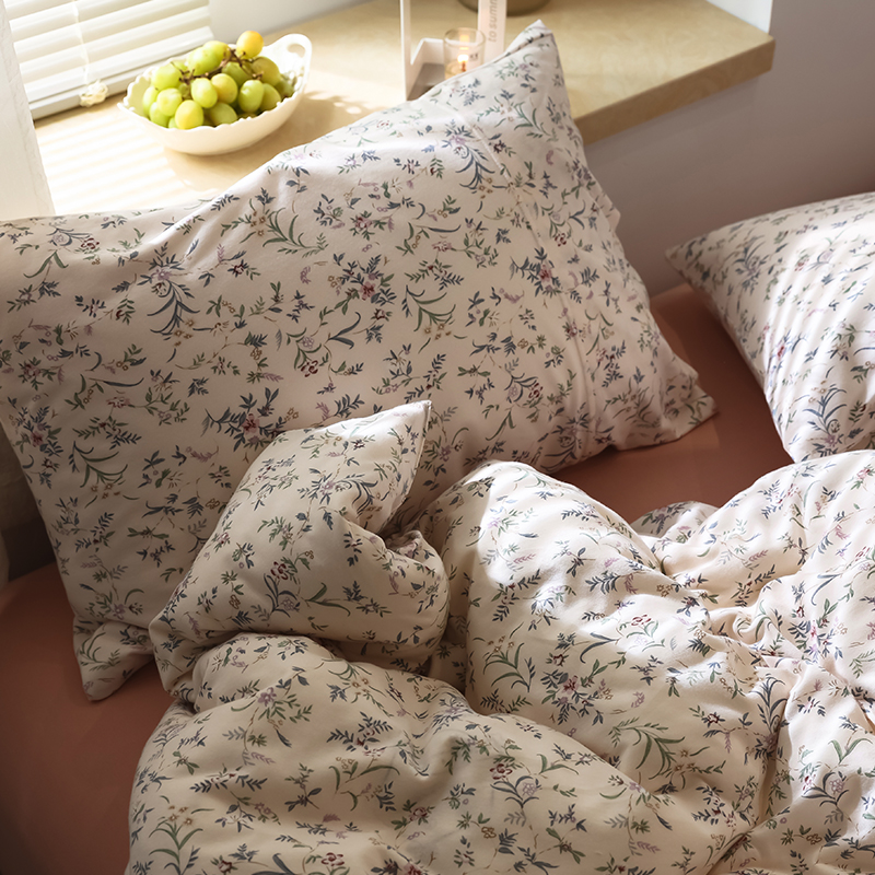 田园碎花系列 针织天竺棉四件套 柔软亲肤全棉裸睡单双人床上用品