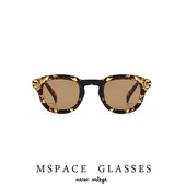 mspace2024欧美复古圆形太阳镜女墨镜男防紫外线小贝同款 ins走秀