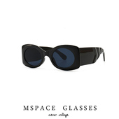 mspace2024大牌复古太阳镜女墨镜男ins复古椭圆眼镜大脸显瘦外贸