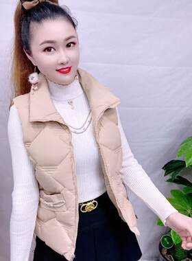 网红新款羽绒棉马甲小个子2026秋冬时尚洋气百搭短款坎肩背心外套