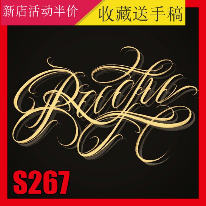 2022其卡诺花体英文奇卡诺花体字纹身手稿图册文身美术字体图片