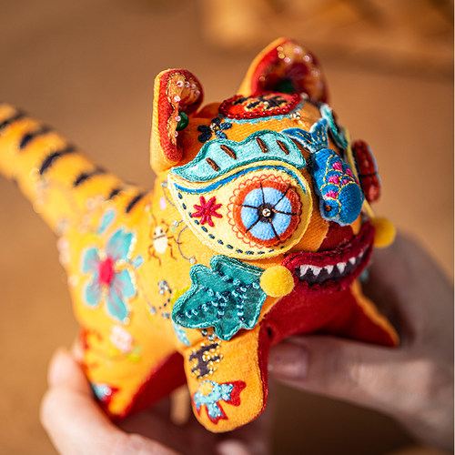 虎跃吉祥刺绣diy大老虎材料包