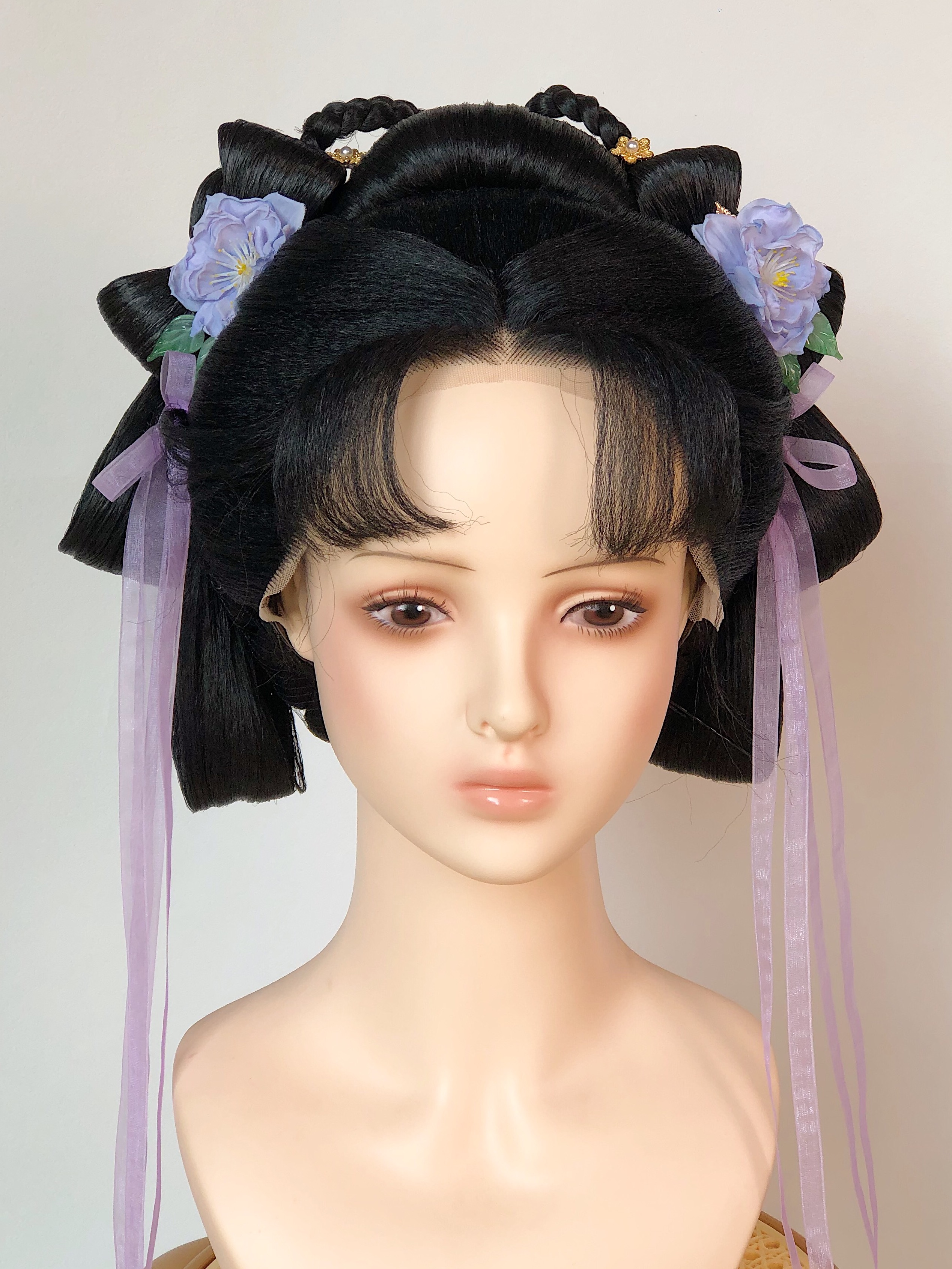 ｛翠叶蔷薇花发夹｝汉服绢花朵发饰发钗发簪子中国风旗袍头饰古装