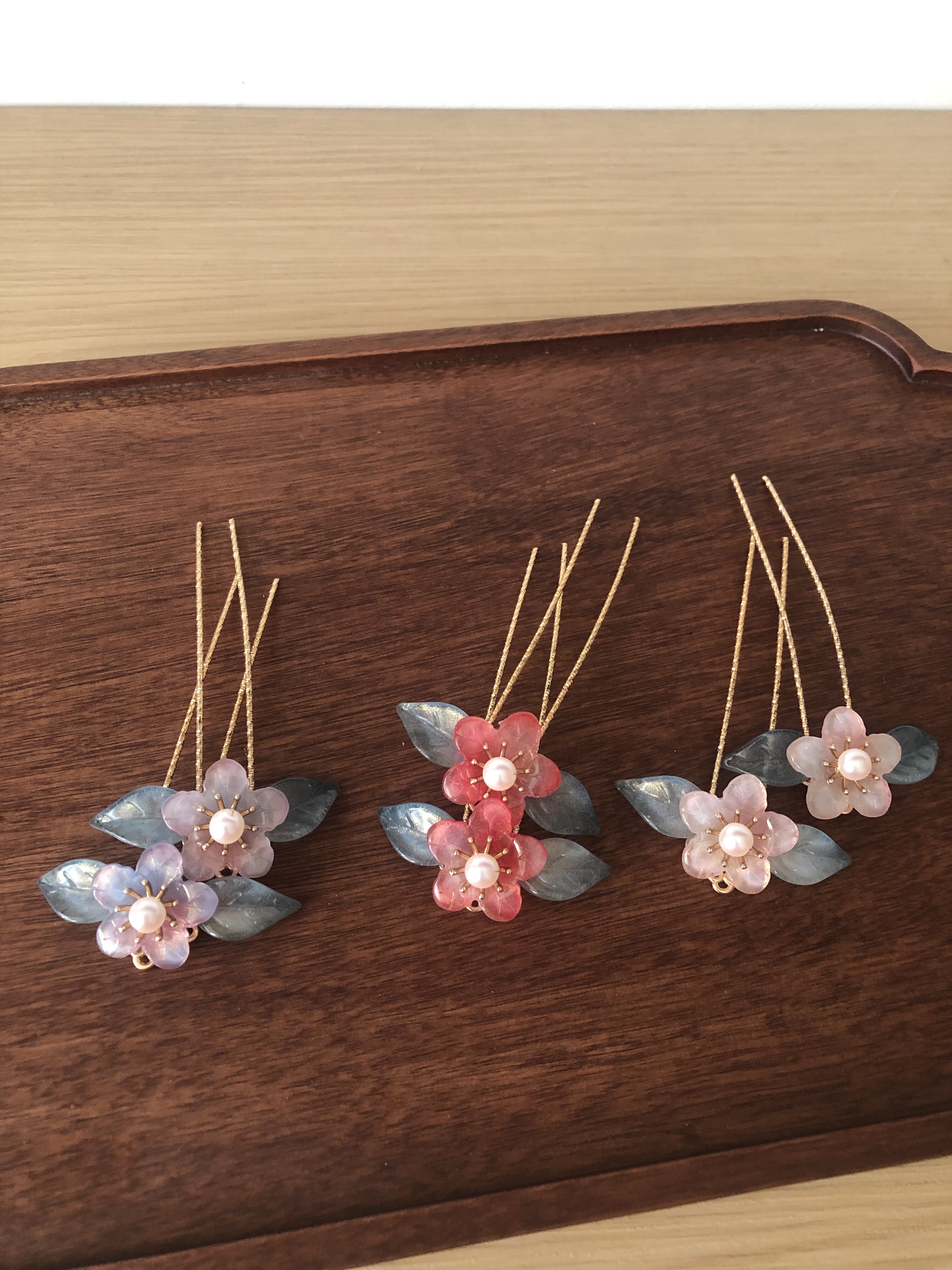 ｛寻梅。琉璃小花掩鬓发钗｝汉服发饰耳环发夹步摇发簪子中国风