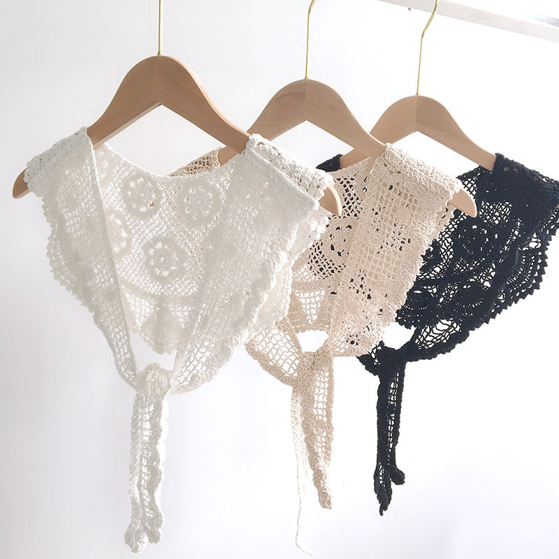 棉线三角巾日系甜美打结假领子