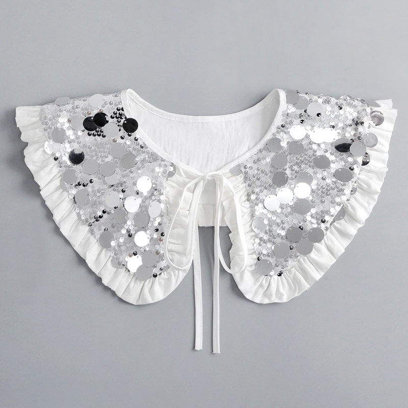 领先生秋冬百搭小披肩假领子重工亮片假衣领韩版外搭减龄装饰领,服饰配件/皮带/帽子/围巾,假领,淘宝优惠券,粉丝福利购,淘宝优惠卷