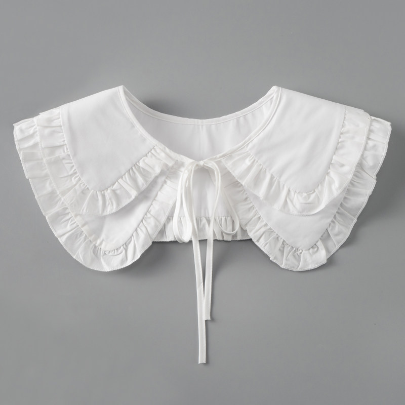 领先生双层荷叶边假领子女百搭纯棉娃娃领减龄大翻领配裙小披肩,服饰配件/皮带/帽子/围巾,假领,淘宝优惠券,粉丝福利购,淘宝优惠卷