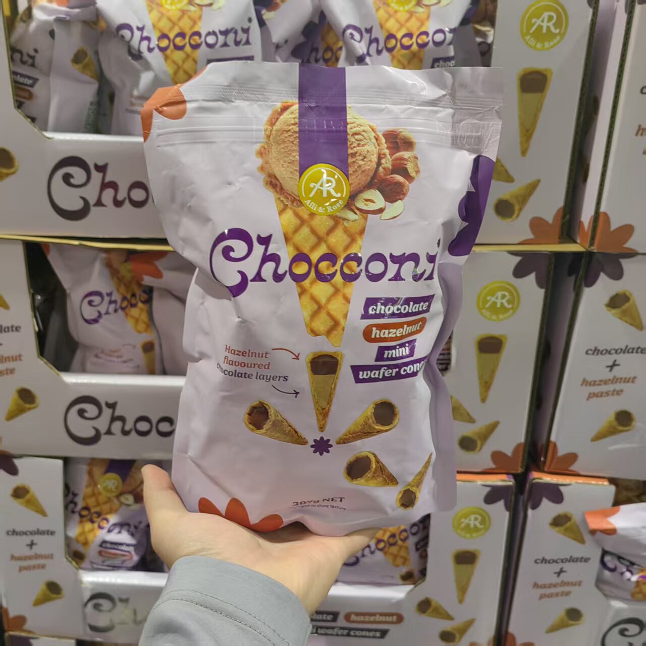 开市客代购 泰国Chocconi威化脆筒巧克力制品夹心饼干零食397g