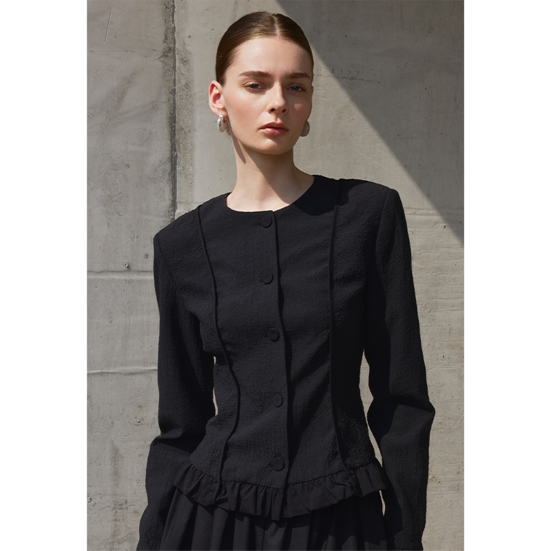 AEL原创小香风女黑色外套