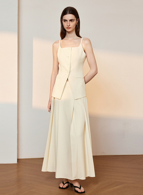 AEL简约马甲套装2025收腰背心半身裙两件套