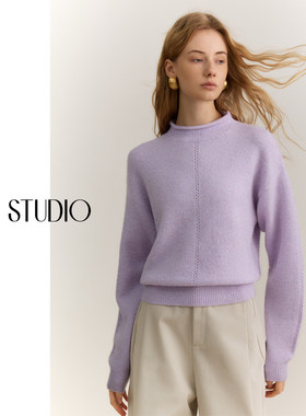 【柒柒】AEL原创半高领羊毛毛衣女2025秋冬季温柔气质针织衫上衣