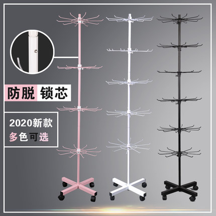 首饰品展示架夜市摆地摊挂袜子发光玩具五彩绳架多层带轮旋转货架
