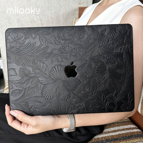 哥特风压花电脑neo保护套适用苹果m5笔记本macbookair13保护壳皮质m4air15pro16外壳macbookpro14耐脏壳m3m2