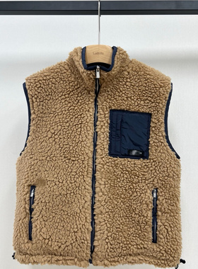 小众设计 25冬季 冬日氛围 字母徽章贴袋摇粒绒泰迪羽绒马甲背心