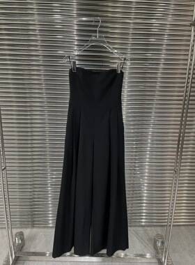 小众设计 23冬季 经典酷飒暗黑系 性感修身显瘦抹胸阔腿连体长裤