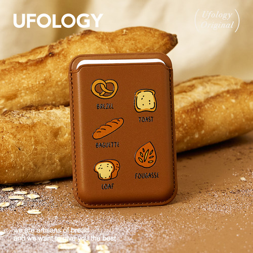 Ufology原创设计磁吸手机卡包适用苹果magsafe卡套插画面包