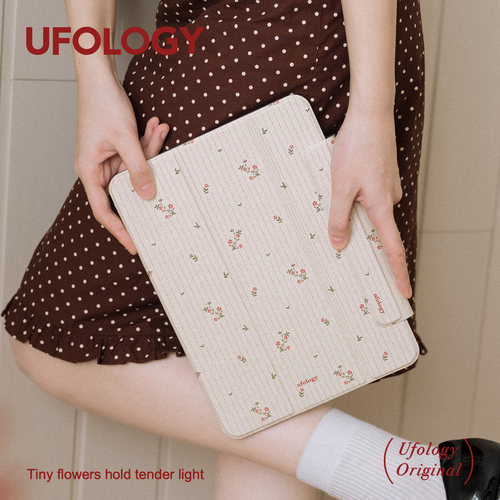 Ufology原创适用ipadair7保护壳pro11寸平板mini6/7保护套air4/5/6磁吸全包笔槽13寸苹果8/9/10/11代条纹碎花