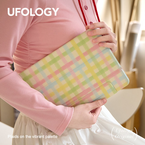 Ufology原创春天格纹适用ipadair6保护壳pro11寸平板mini6/7保护套air4/5磁吸全包air3笔槽13寸苹果8/9/10代