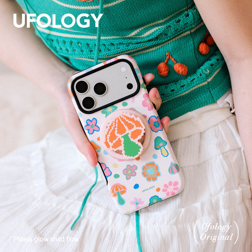 Ufology原创磁吸韩国进口菲林适用iPhone17promax手机壳16pro苹果15pro蘑菇14pro全包13新款二合一12像素花朵