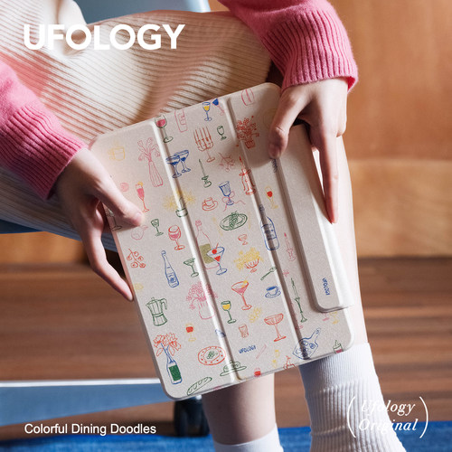 Ufology原创适用ipadair7保护壳pro11寸平板mini6/7保护套air4/5/6磁吸全包笔槽13寸苹果8/9/10/11代彩色手绘
