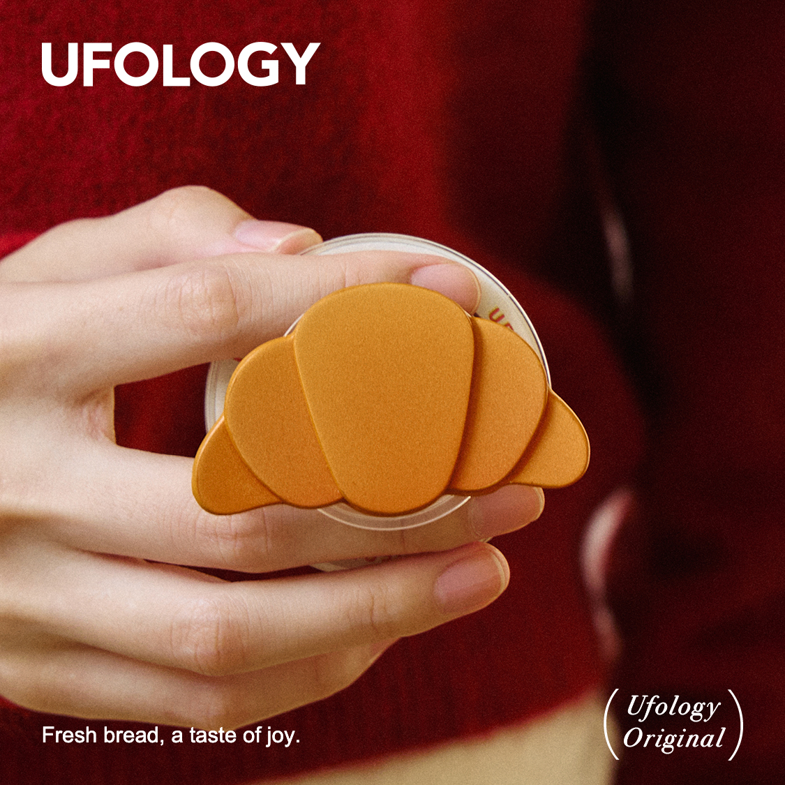 Ufology原创手机磁吸支架magsafe桌面便携苹果个性可颂懒人面包