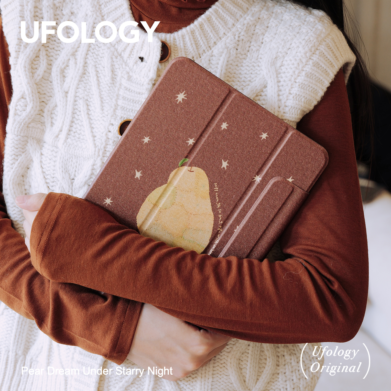 Ufology原创适用ipadair7保护壳pro11寸平板mini6/7保护套air4/5/6磁吸全包笔槽13寸苹果8/9/10/11秋冬梨子