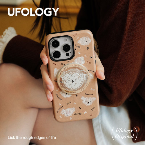 Ufology原创磁吸韩国进口菲林适用iPhone17promax手机壳16pro苹果15pro小狗14pro全包13新款二合一12线条插画