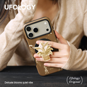 Ufology原创磁吸韩国进口菲林适用iPhone17promax手机壳16pro苹果15pro秋冬14pro支架13新款 二合一12花朵