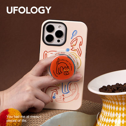 Ufology原创15promax二合一菲林磁吸适用iPhone14promax手机壳13pro苹果12猫咪17插画支架卡包全包高级16pro