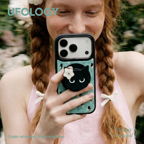 Ufology原创磁吸手机壳适用iPhone17promax花朵16pro苹果15pro猫咪支架全包新款二合一春夏女高级复古