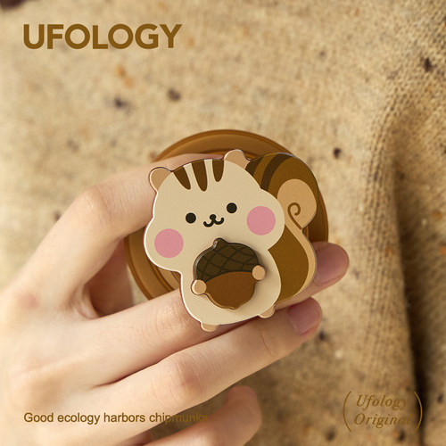 Ufology原创手机磁吸支架支持magsafe桌面便携秋冬花栗鼠创意懒人