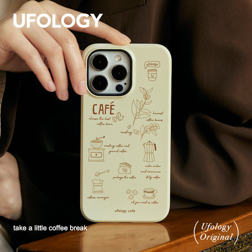 Ufology原创磁吸适用iphone15promax手机壳14ro苹果13二合一菲林12咖啡11手绘16pro新款高级全包支架春复古17