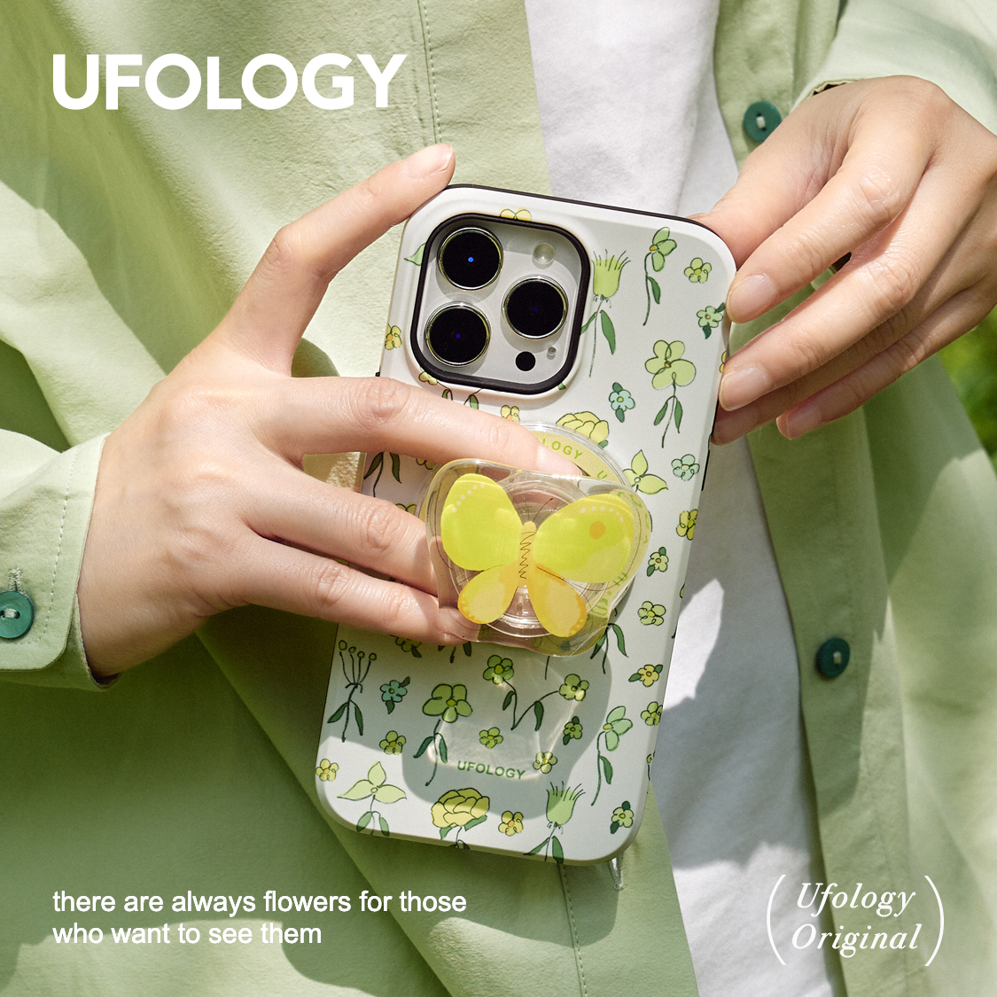 Ufology原创磁吸春天适用iPhone15promax手机壳14pro苹果13碎花12全包11二合一菲林xsmaxr支架16新款新款高级