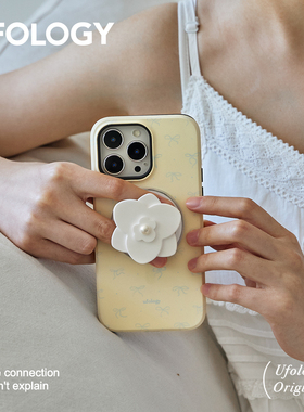 Ufology原创磁吸适用iPhone17promax手机壳15pro苹果14黄13全包12二合一菲林16pro支架卡包新款ins风蝴蝶结