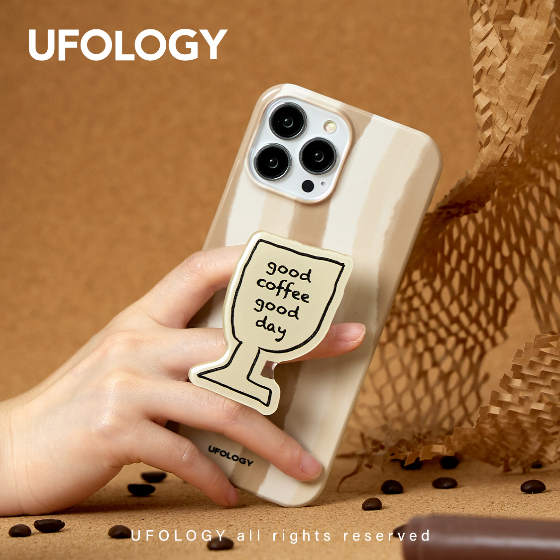 Ufology原创手绘条纹手机壳