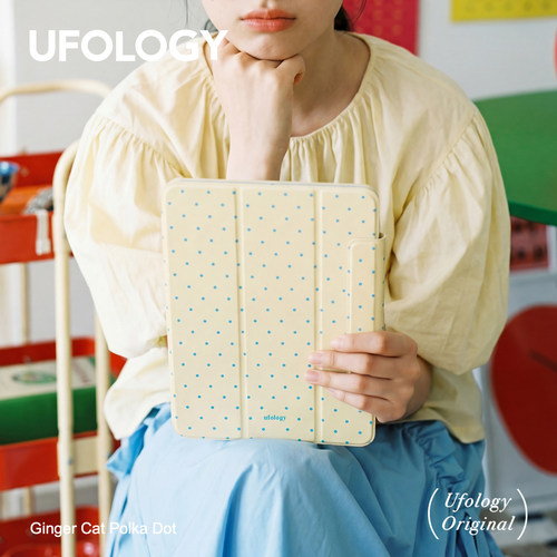 Ufology原创适用ipadair4/5/6/7/8保护壳pro11寸平板mini6/7保护套磁吸全包笔槽13寸苹果8/9/10/11代奶黄波点
