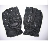 全皮超酷 黑色真皮 带钉半指羊皮青年无钉半指运动手套 半指 男式