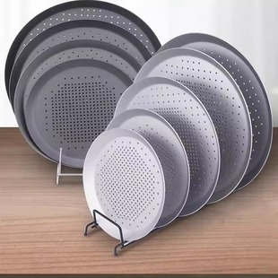 不粘芝心披萨烤盘厚铝合金烤箱专用带孔烘焙工具pizza薄脆盘托盘